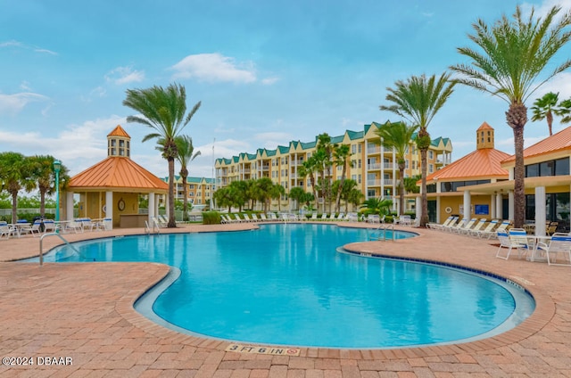 view of pool with a patio area