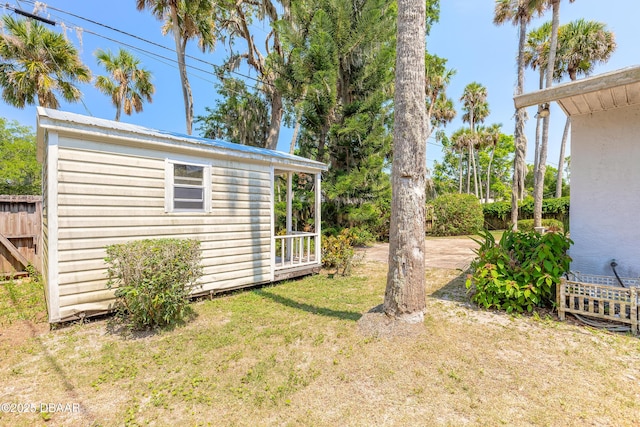 1927 Orange Tree Dr, Edgewater, FL 32141 - view of green lawn with an outdoor structure