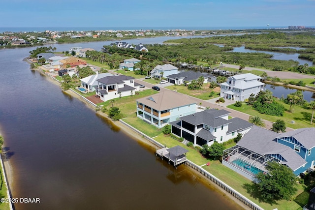 129 Seaside Pt, Flagler Beach, FL 32136 - aerial view of residential area featuring a nearby body of water