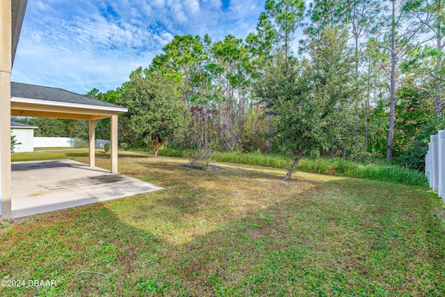 view of yard with a patio area