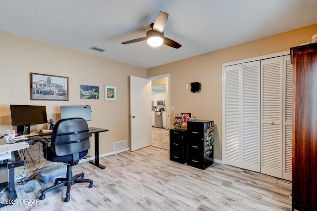 948 Northbrook Dr, Ormond Beach, FL 32174 - office space with a ceiling fan and light wood-style floors
