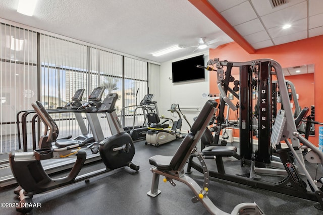 3003 S Atlantic Ave Unit 16B3, Daytona Beach Shores, FL 32118 - workout area featuring a ceiling fan