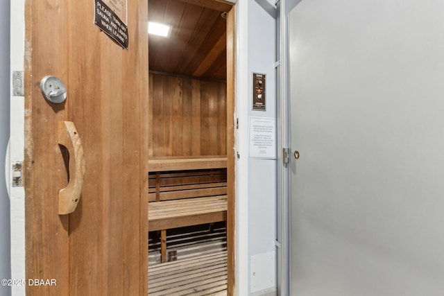 3003 S Atlantic Ave Unit 16B3, Daytona Beach Shores, FL 32118 - sauna with wooden ceiling and wood walls