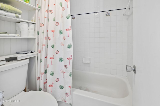 3501 S Atlantic Ave Unit 5200, Daytona Beach, FL 32118 - bathroom featuring toilet and shower / bath combination with curtain