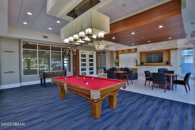 231 Riverside Dr Unit 1806, Holly Hill, FL 32117 - recreation room featuring pool table, recessed lighting, and carpet floors