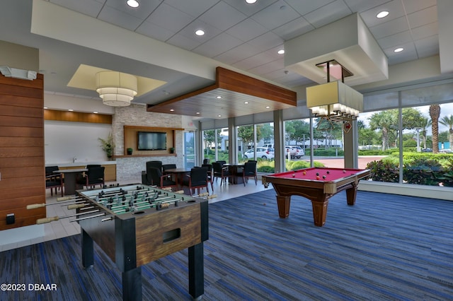 231 Riverside Dr Unit 1806, Holly Hill, FL 32117 - game room with pool table and carpet