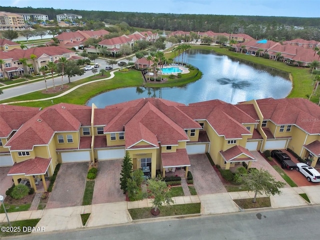 aerial view with a residential view