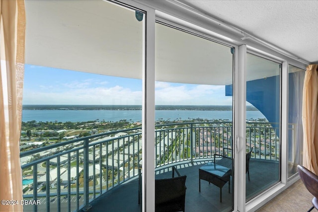 balcony with a water view