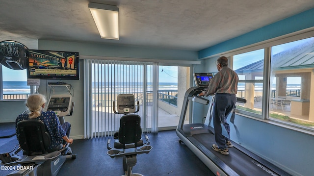 exercise room with a wealth of natural light