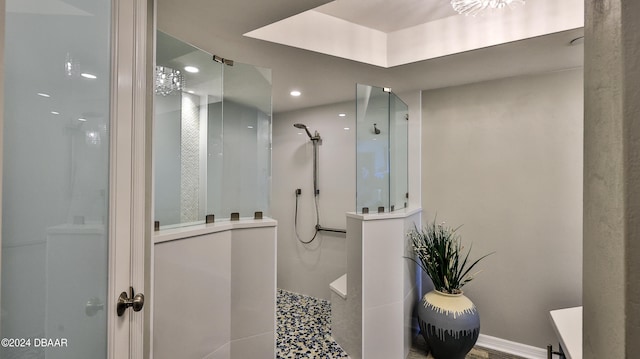 bathroom featuring walk in shower