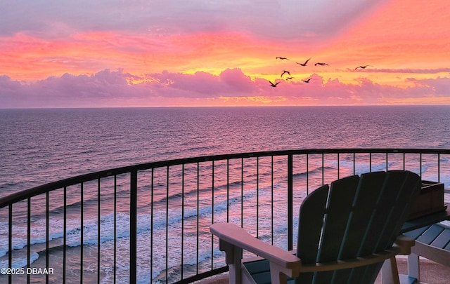 balcony with a water view