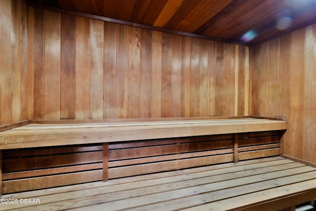 3003 S Atlantic Ave Unit 21A2, Daytona Beach, FL 32118 - relaxing sauna featuring wood ceiling and wooden walls