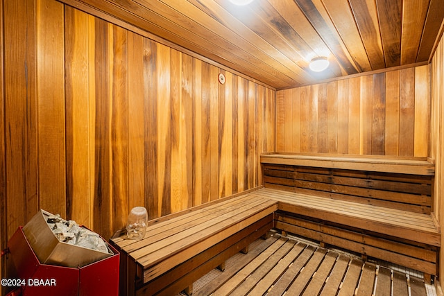 view of sauna