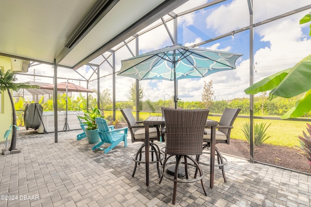 view of sunroom