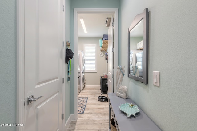 hallway featuring light hardwood / wood-style flooring