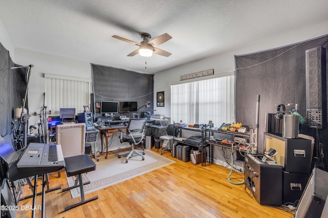 200 W Washington Ave, Deland, FL 32720 - office space featuring ceiling fan, wood finished floors, and a textured ceiling