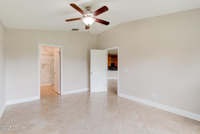1832 Afshin Ct, Port Orange, FL 32128 - unfurnished room featuring ceiling fan, lofted ceiling, and light tile patterned flooring
