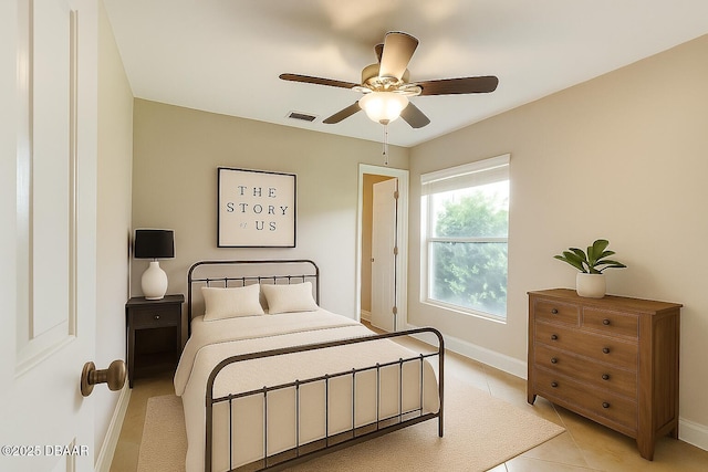 1832 Afshin Ct, Port Orange, FL 32128 - bedroom featuring a ceiling fan and light tile patterned floors