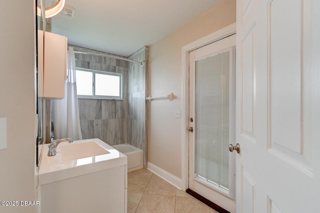 1832 Afshin Ct, Port Orange, FL 32128 - full bath with tile patterned flooring, shower / bathtub combination, and vanity