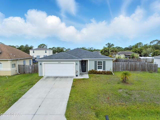 1354 Vandalia Ave SE, Palm Bay, FL 32909 - ranch-style house with a garage, stucco siding, driveway, and a shingled roof