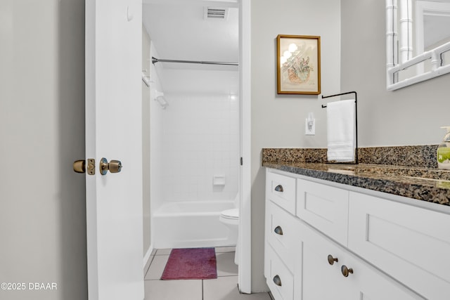 3800 S S Atlantic Ave Unit 105, Daytona Beach Shores, FL 32118 - full bath featuring vanity, toilet, tile patterned floors, and shower / tub combination