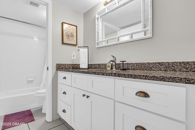 3800 S S Atlantic Ave Unit 105, Daytona Beach Shores, FL 32118 - full bath featuring vanity, toilet, tile patterned flooring, and shower / tub combo with curtain
