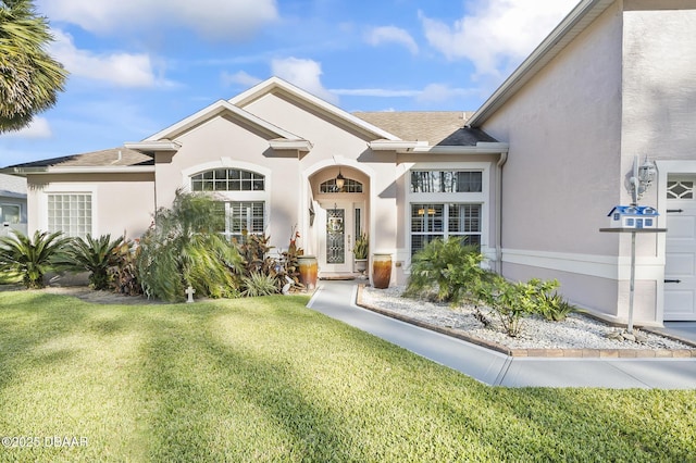 view of front of house with a front yard