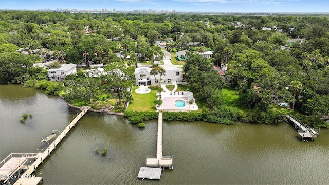 5540 W Bayshore Dr, Port Orange, FL 32127 - bird's eye view of a large body of water and a tree filled landscape