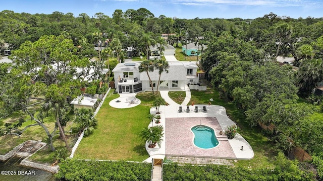 5540 W Bayshore Dr, Port Orange, FL 32127 - view from above of property with a pool