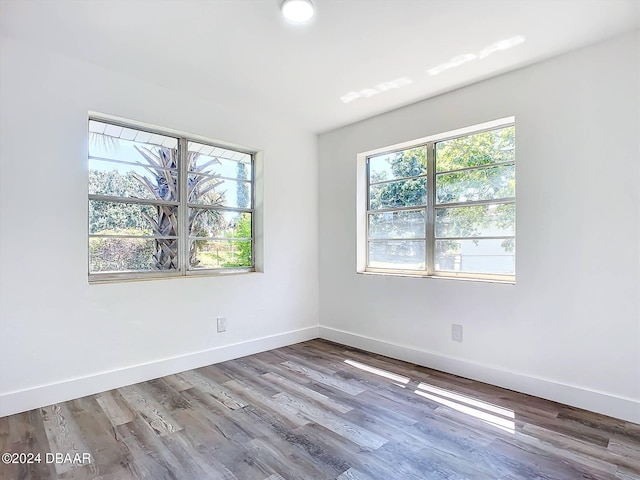 empty room featuring hardwood / wood-style flooring and plenty of natural light