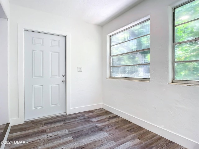 unfurnished room featuring dark wood-type flooring