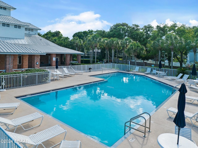 view of pool with a patio area