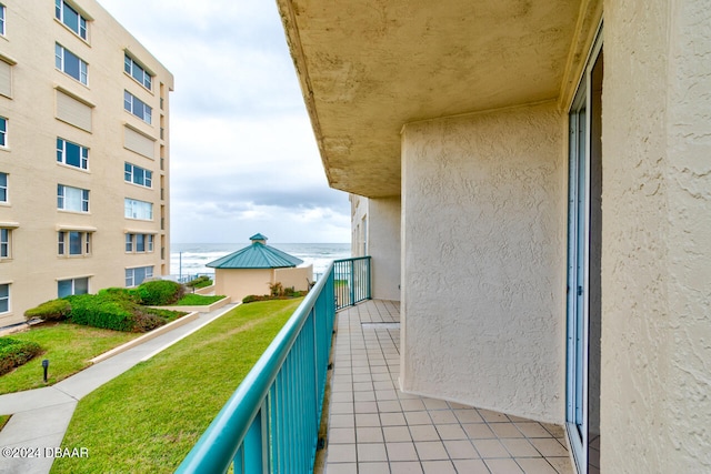 balcony with a water view