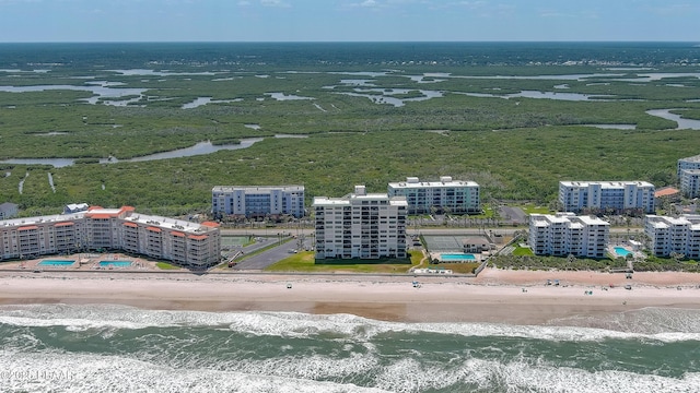 5499 S Atlantic Ave Unit 104, New Smyrna Beach, FL 32169 - aerial view with a water view and a beach view