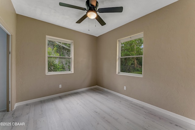 182 Grove St, Ormond Beach, FL 32174 - unfurnished room with light wood finished floors, baseboards, and ceiling fan