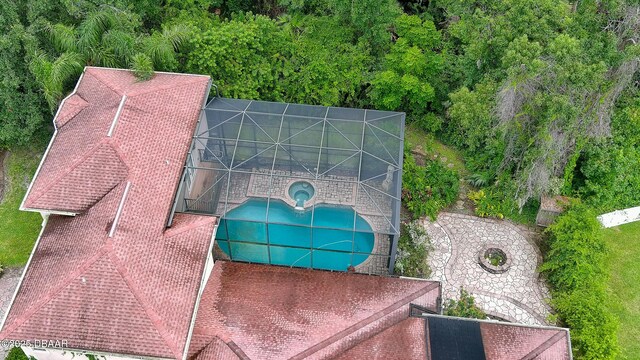 1929 Spruce Creek Lndg, Port Orange, FL 32128 - aerial view of property and surrounding area with a pool area