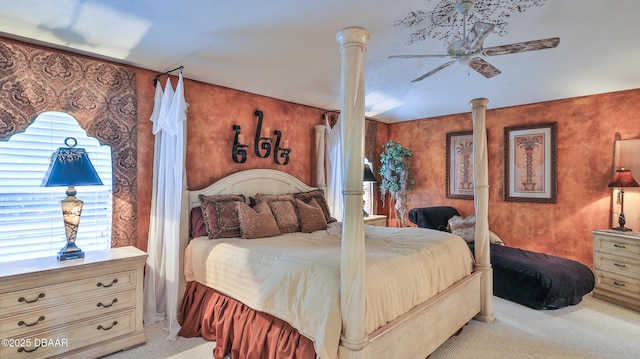 1929 Spruce Creek Lndg, Port Orange, FL 32128 - bedroom with light carpet and decorative columns