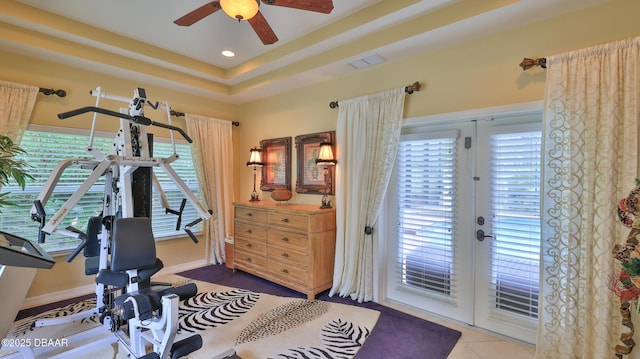 1929 Spruce Creek Lndg, Port Orange, FL 32128 - exercise area with ceiling fan