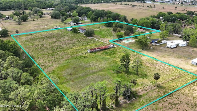 drone / aerial view featuring a rural view