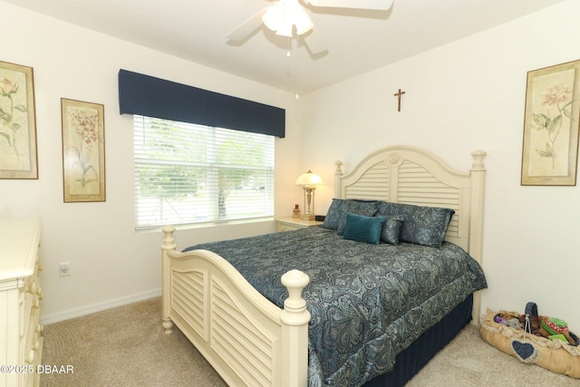 1313 Middle Lake Dr, Ormond Beach, FL 32174 - carpeted bedroom featuring a ceiling fan and baseboards