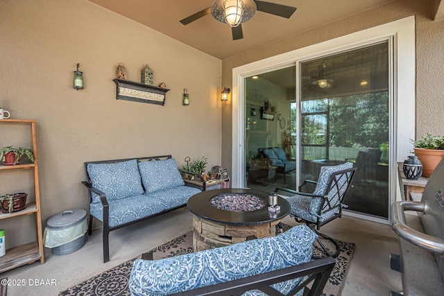 2412 Regency Park Dr, Deland, FL 32724 - view of patio with outdoor lounge area and ceiling fan