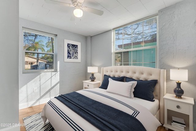 bedroom featuring a ceiling fan