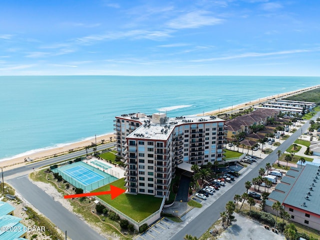 3600 S Ocean Shore Blvd # 111, Flagler Beach, FL 32136 - bird's eye view with a water view and a beach view