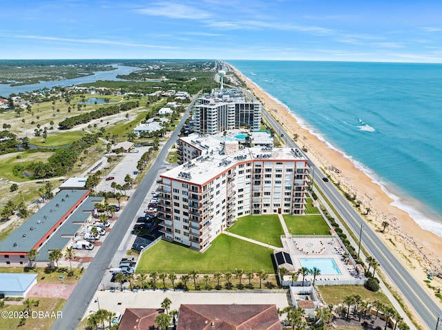 3600 S Ocean Shore Blvd # 111, Flagler Beach, FL 32136 - bird's eye view featuring a water view and a view of the beach