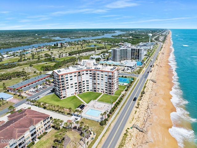 3600 S Ocean Shore Blvd # 111, Flagler Beach, FL 32136 - aerial view with a view of the beach and a water view