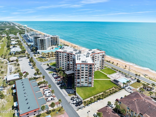 3600 S Ocean Shore Blvd # 111, Flagler Beach, FL 32136 - aerial view with a water view and a view of the beach
