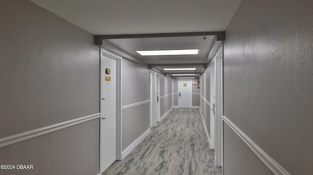 hall featuring light wood-type flooring