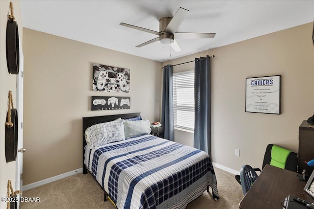 2714 Neverland Dr, New Smyrna Beach, FL 32168 - bedroom with carpet flooring and a ceiling fan