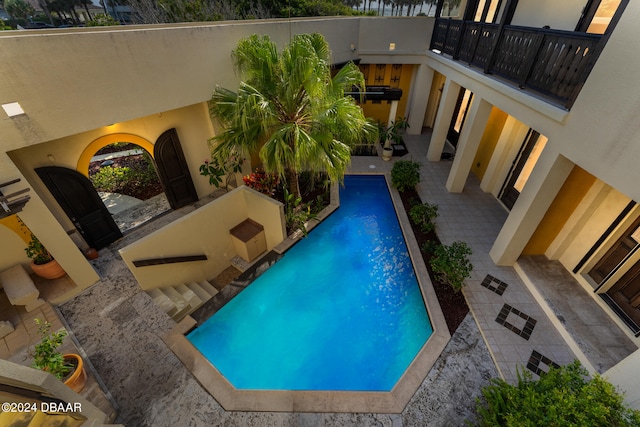 view of pool with a patio area