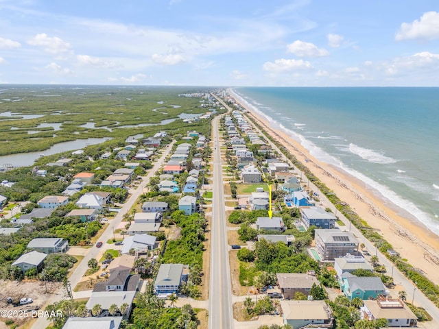 6361 Turtlemound Rd, New Smyrna Beach, FL 32169 - birds eye view of property featuring a water view, a residential view, and a view of the beach